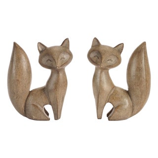 Modern Fox Figurine (Set of 2) For Sale