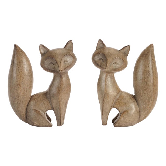 Modern Fox Figurine (Set of 2) For Sale
