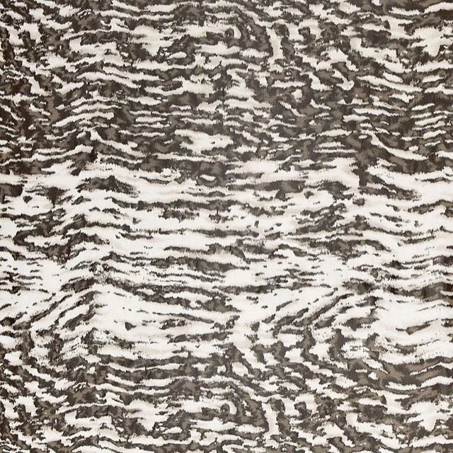 Sample - Schumacher Serengeti Silk Fabric in Black & White For Sale