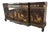 1984 Karges Furniture Hand-Painted Chinoiserie Lacquer Credenza With Asian Chow Legs For Sale