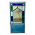 Antique Late 19th Century Blue Painted Moorish Style Stained Glass Door With Hand-Painted Landscape Panel For Sale