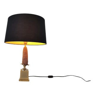 Vintage French Corn Table Lamp, 1970s For Sale