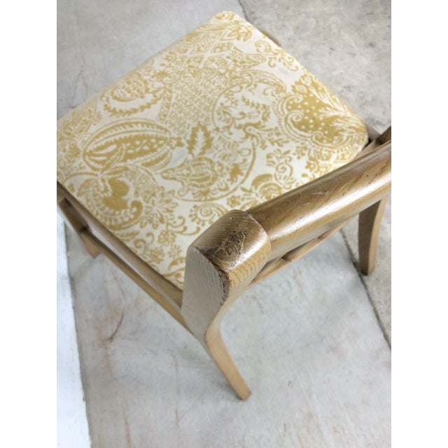 Mid Century Modern Side Chair With Limed Oak Finish and Newer Patterned Upholstery For Sale - Image 12 of 12