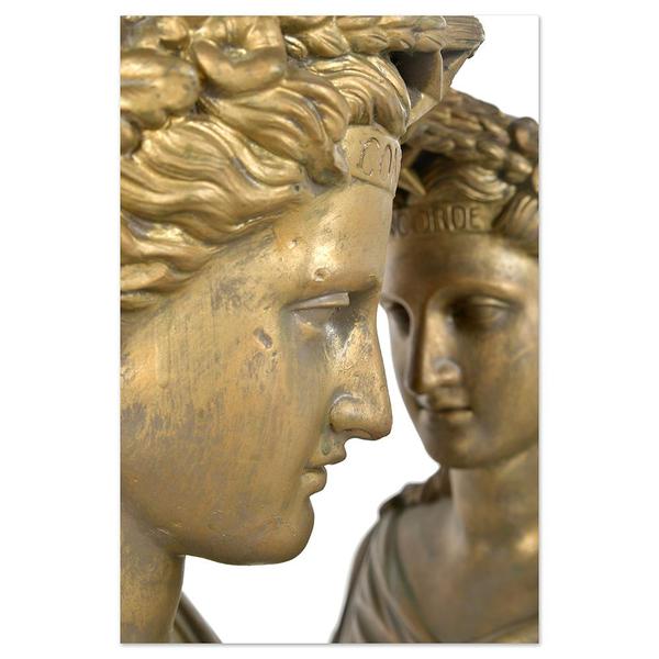 Concorde Busts, Gilded Terracotta, Set of 2 For Sale - Image 3 of 8