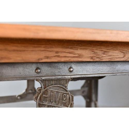 Brown Large Industrial Dining Table by H Mc-G and Co LTD, 1920s For Sale - Image 8 of 13