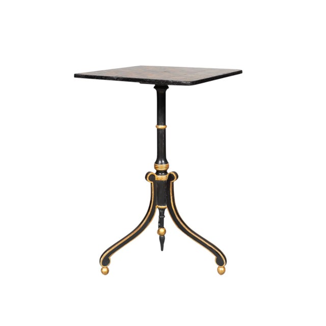 Traditional Regency Penwork Candlestand For Sale - Image 3 of 9