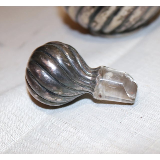 Pair Antique 19th Century Victorian Silver Plate Scent Cologne Perfume Bottles For Sale - Image 11 of 11