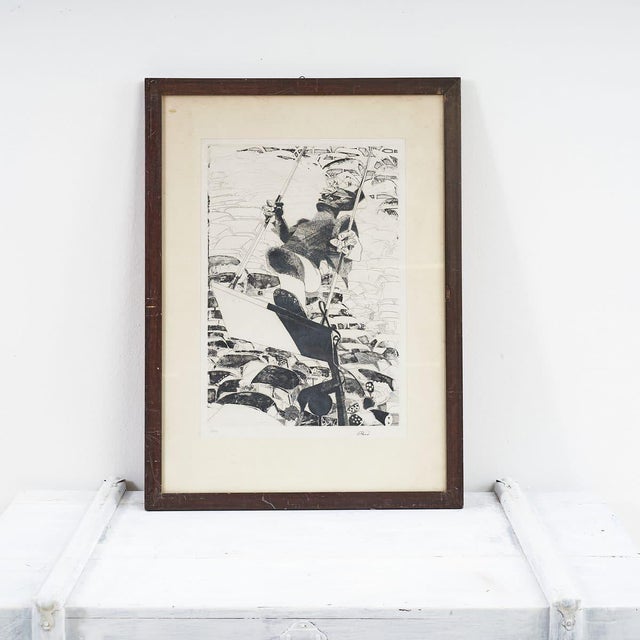 Ennio from Calabria, Composition with Figure, Lithograph For Sale - Image 6 of 6