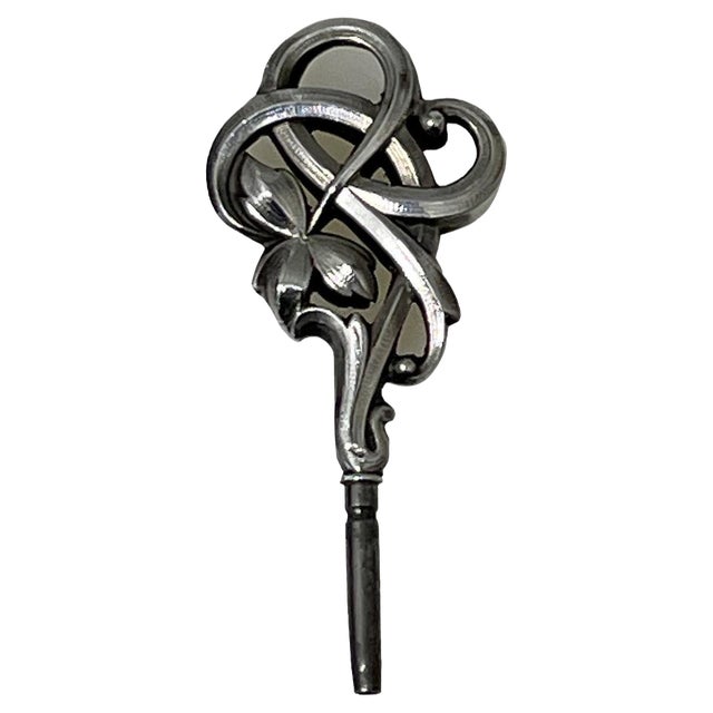 19th Century Dutch Art Nouveau Silver Watch-Key, 1890 For Sale