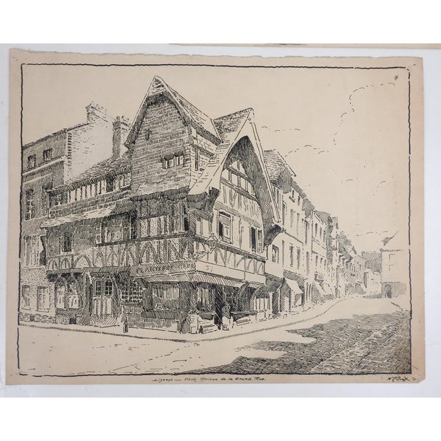 Black Collection of Late 19th Century Architectural Drawings Europe - Set of 5 For Sale - Image 8 of 10