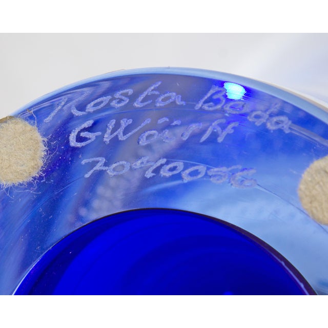 Blue Kosta Boda “Zoom” Blue Glass Vase by Goran Warff For Sale - Image 8 of 8