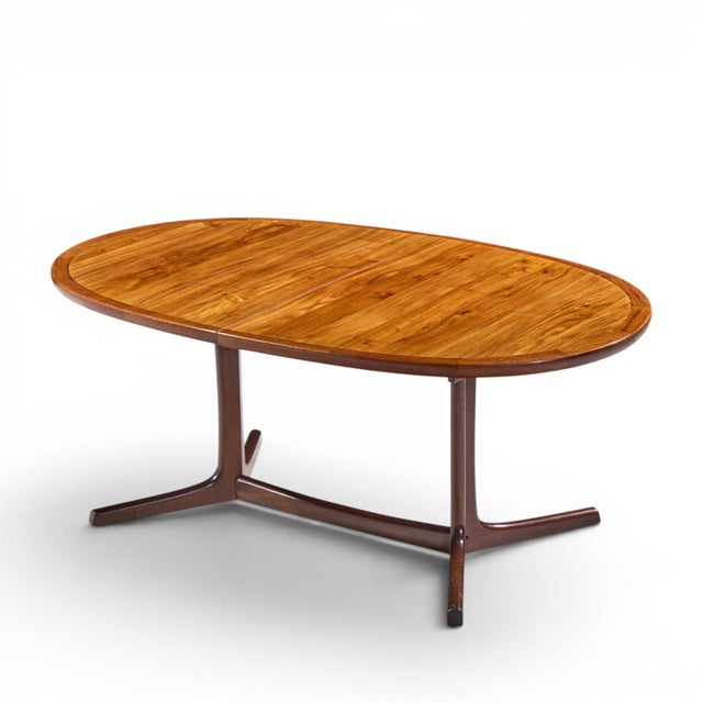 Dyrlund Style Mid Century Danish Rosewood Expanding Dining Table With 2 Leaves For Sale - Image 12 of 13