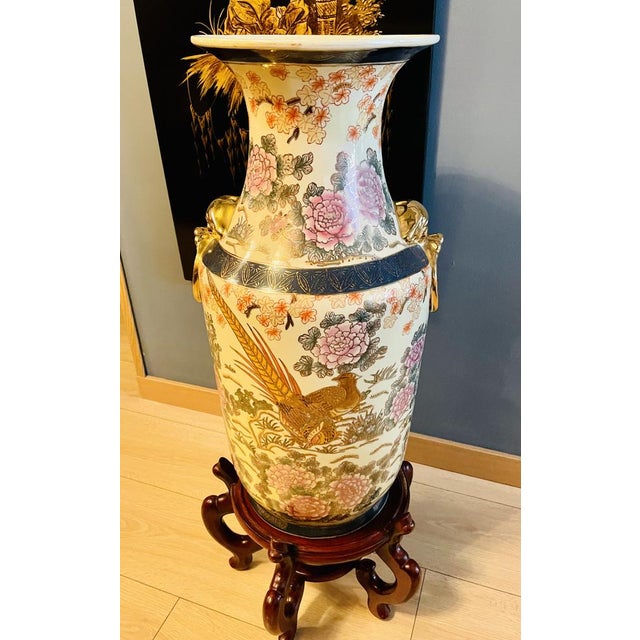 Vase with Gold Lion Ring by Chung Ah Porcelain Company, 1974 For Sale - Image 12 of 18