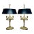 1990s Pair of Brass French Empire Swan Tóle Bouillotte Lamps. For Sale