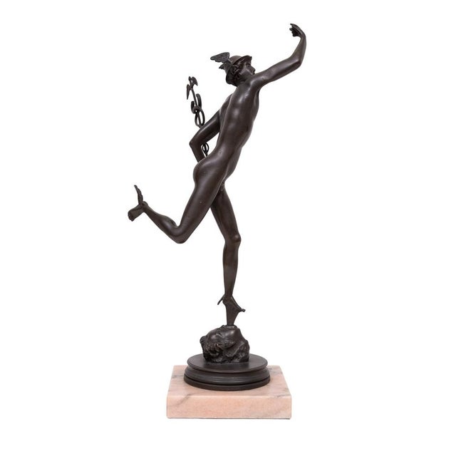 Metal Italan Bronze Sculpture of Mercury or Hermes after Giambologna, 1960s For Sale - Image 7 of 11