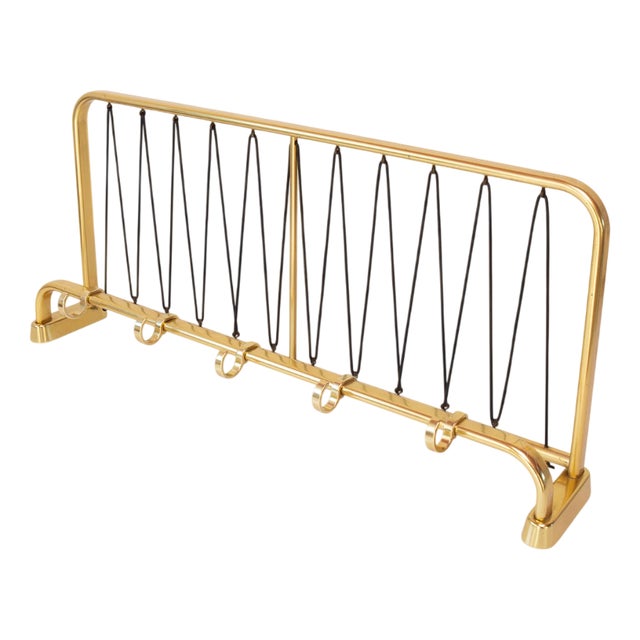 Vintage Wall Coat Rack in Gilt Aluminium, 1950s For Sale