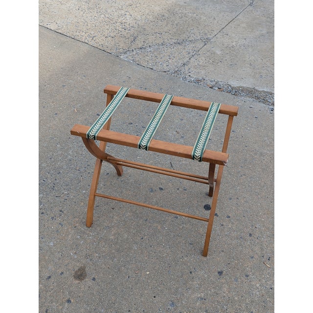 Mid 20th Century Vintage Wooden Folding Luggage Rack Stand For Sale - Image 5 of 9