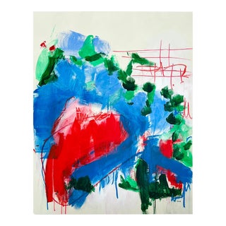 Contemporary Abstract Acrylic and Oil Pastel on Canvas Painting "Walk in Ginza" by Adrienn Krahl For Sale