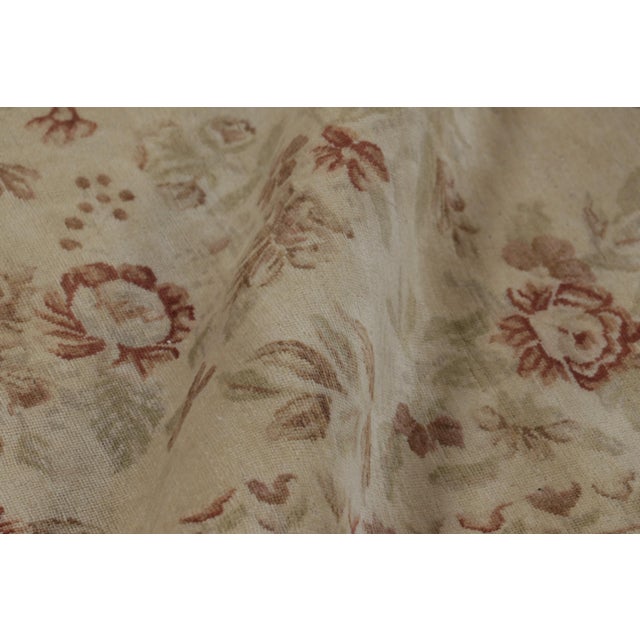 Cream Rug & Kilim’s European Axminster Style Rug in Cream With Floral Patterns For Sale - Image 8 of 10