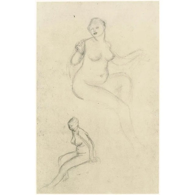 A rare large vintage photogravure after pencil drawing "Bathers" (1885, Sketch for The Bathers) by Auguste Renoir. Comes...