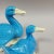 Pair of Vintage Chinese Ceramic Turquoise Ducks For Sale - Image 4 of 10