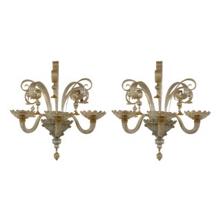 Wall Lamps from Barovier & Toso, 1925, Set of 2 For Sale