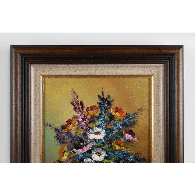 Belgian Artist, Still Life with a Bouquet of Flowers, 1950s, Oil on Canvas, Framed For Sale - Image 4 of 11