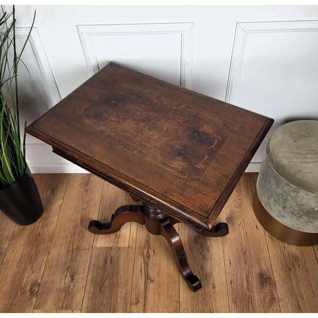 Wood Italian Walnut Side Table, 1890s For Sale - Image 7 of 9