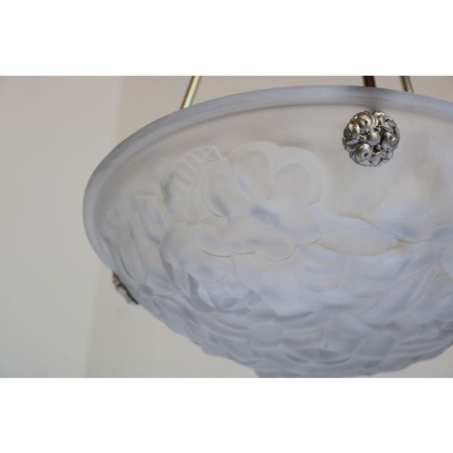 Silver Art Deco Pendant Light by David Gueron Degue, 1930 For Sale - Image 8 of 12