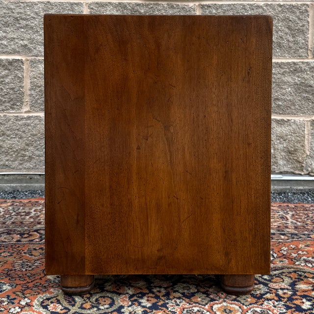 Brown Vintage Henredon Chinoiserie Walnut Single Drawer Nightstand With Open Cabinet For Sale - Image 8 of 12