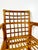 Wood Vintage Rattan Grid Back Arm Chairs- Set of 4 For Sale - Image 7 of 12