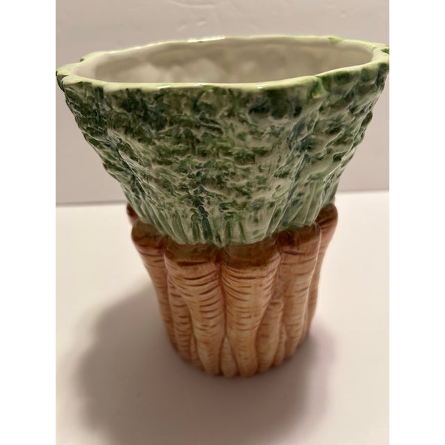 Late 20th Century Carrot Majolica-Style Vase For Sale - Image 10 of 11