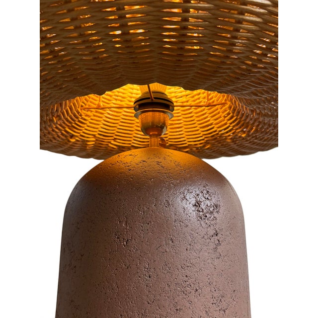 Wood Terra Halo Rattan Floor Lamp For Sale - Image 7 of 12