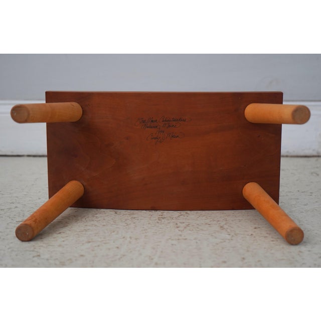 1990s Thomas Moser Cherry Curved Footstool For Sale - Image 11 of 12