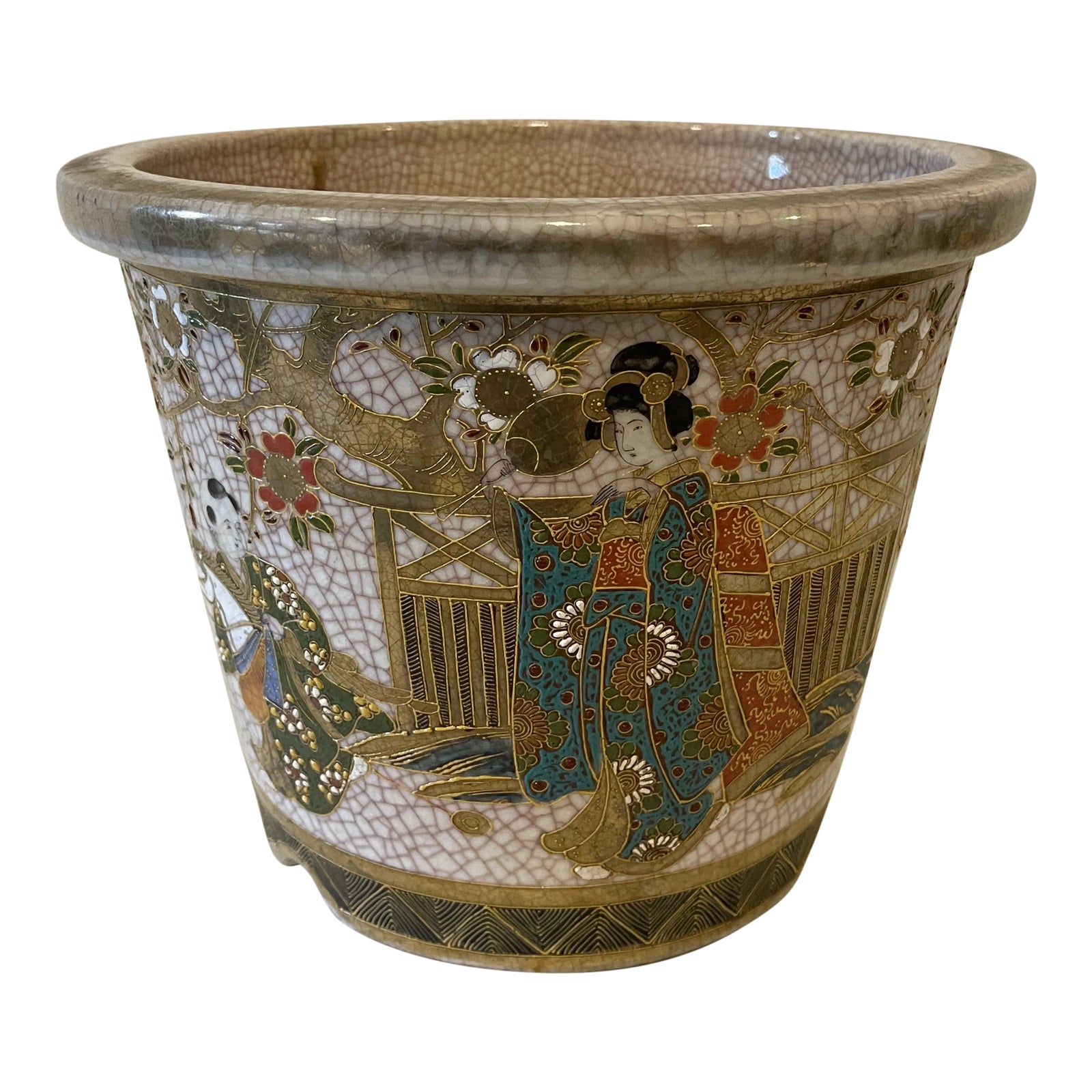 Antique Japanese Satsuma Jardiniere Chairish