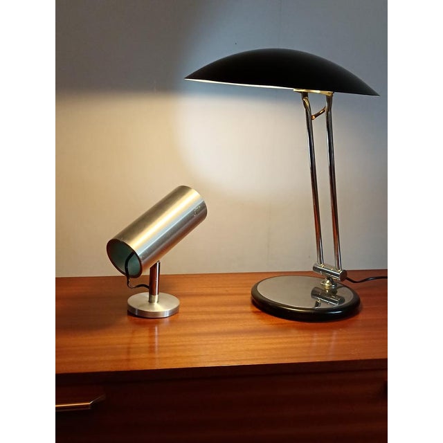 Mid-Century Modern Cylindrical Wall Spotlight in Brushed Stainless Steel, 1970s For Sale - Image 3 of 13