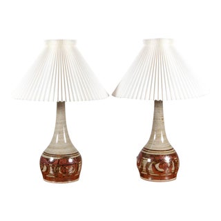 Hell Allpass Table Lamps in Glazed Stoneware, 1960s, Set of 2 For Sale
