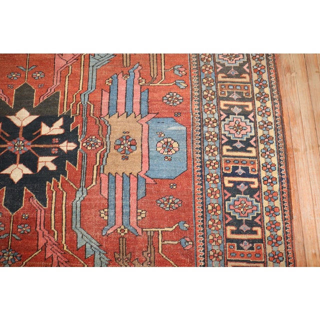 Wonderful high decorative antique Persian Heriz Rug from the 1st quarter of the 20th century 7'11'' x 11'4'' The finest...