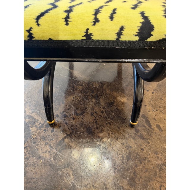 Mid 19th Century Mid 19th Century Black X Base Ottoman/Bench For Sale - Image 5 of 6