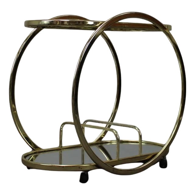 Mid-Century Cocktail Serving Bar Table in Brass, Germany, 1970s For Sale