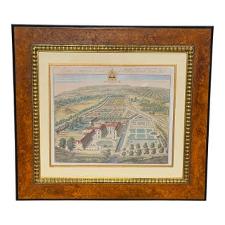 Antique Hand Colored Architectural Print by by Johannes Kip - Trowbridge Collection For Sale