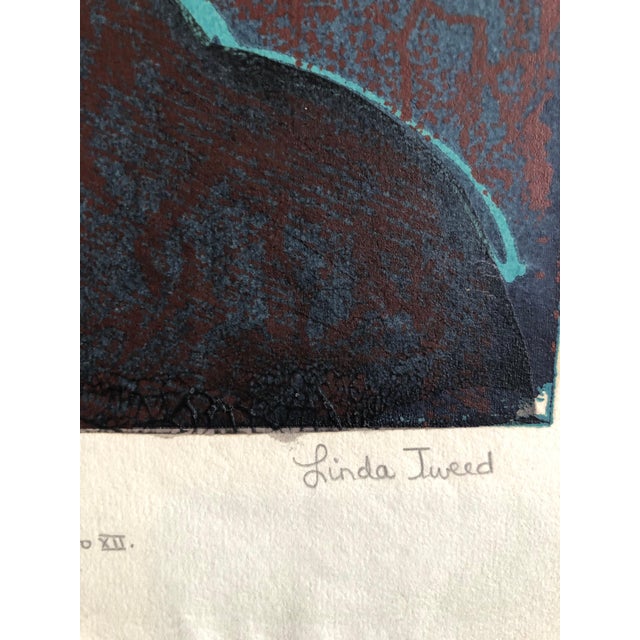 Modern Vintage Vibrant Mod Mythological 1960's Psychedelic Woodblock Woodcut Print, c.1960-1970s For Sale - Image 3 of 6