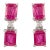 Art Deco Style Solid Silver Ruby & Diamond Drop Stud Earrings- 2 Pieces For Sale