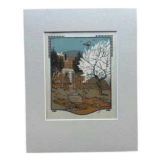 Gustave Baumann "April - " "All the Year Round" Color Woodcut in 11x14 Mat, 1912 For Sale