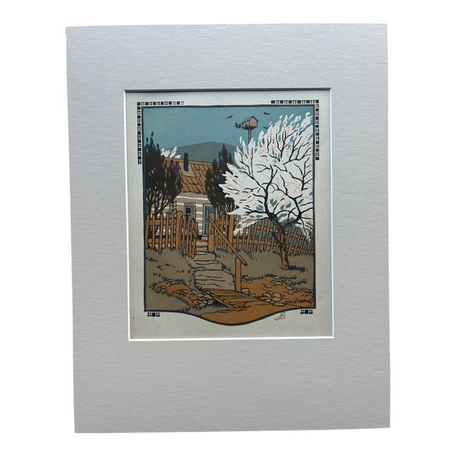 Gustave Baumann "April - " "All the Year Round" Color Woodcut in 11x14 Mat, 1912 For Sale