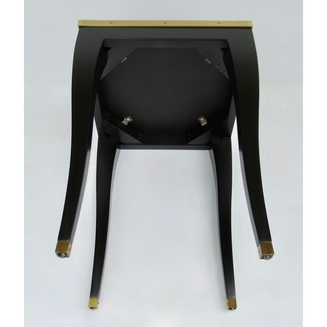 Donghia C.1980's "Essence," Square Occasional, Side, Satin Brass Gallery Satin Ebony Finish With Brushed Satin Brass Details For Sale - Image 17 of 18