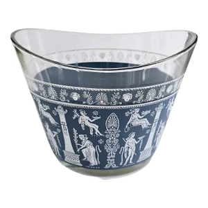 Jeanette Glass Chip Bowl Greek Roman Design