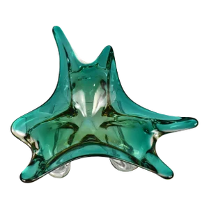 Mid 20th Century Modern Decorative Hand Made Freeform Abstract Murano Sommerso Bowl