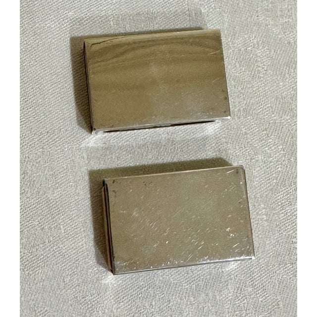 Pair of unique Gorham 5130 sterling matchbox covers with the original matchboxes and matches. A wonderful addition to your...