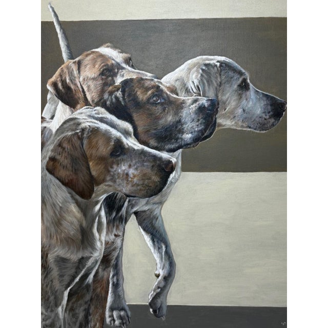 Hunting Sporting Oil Masterpiece Title of this work: “Berkeley Goblin” Pack of Foxhounds, Berkeley Hunt Large Contemporary...